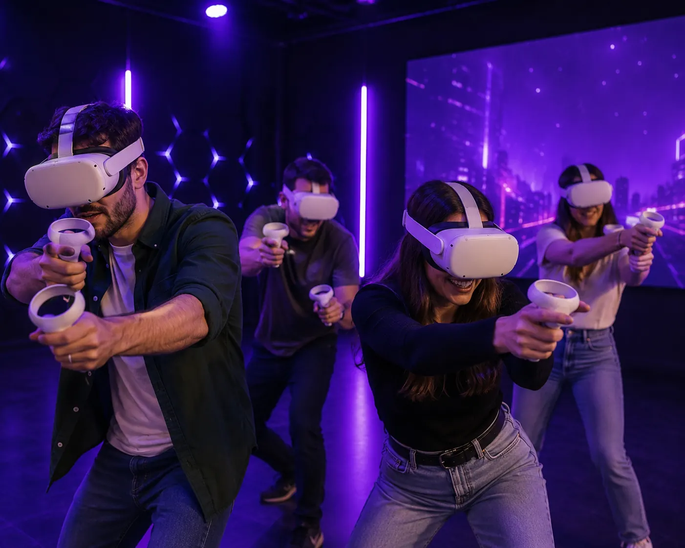 Gruppo di amici in VR