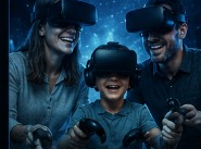 Famiglia con visori VR