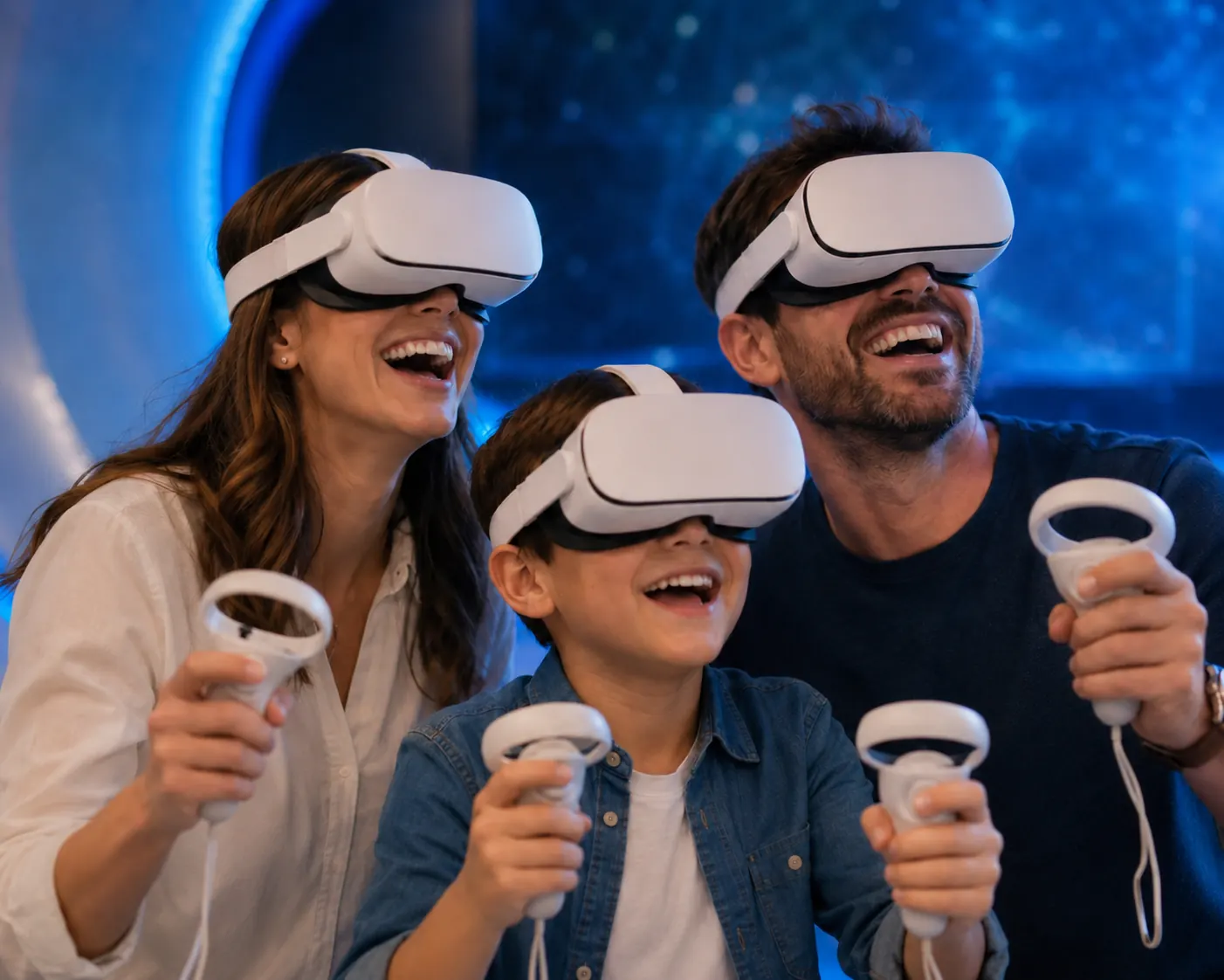 Famiglia con visori VR