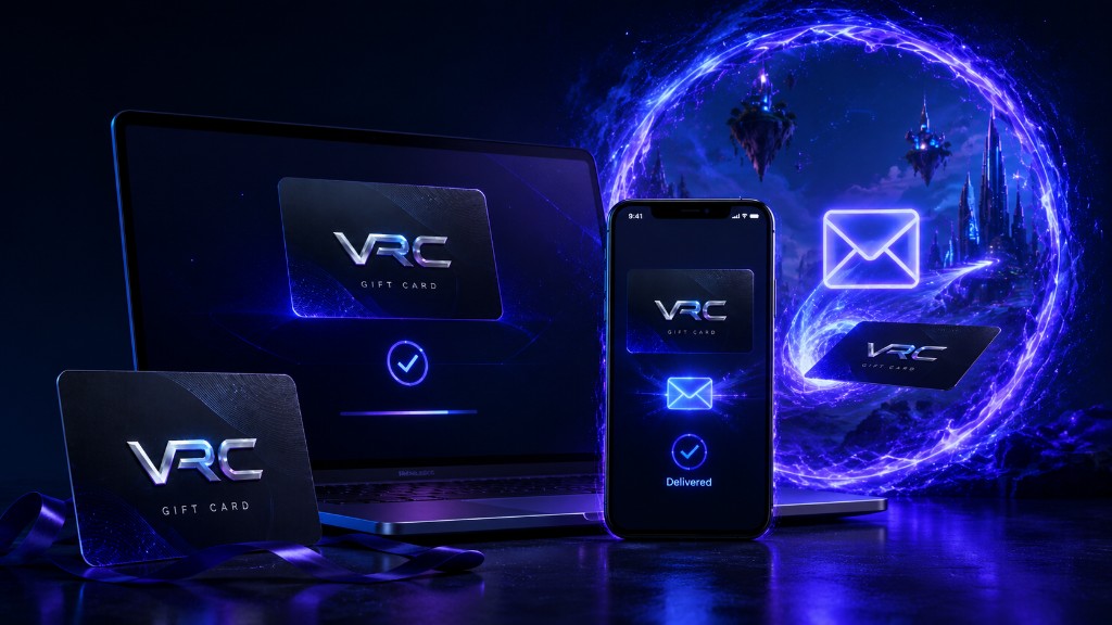 Gift Card VRC su laptop e smartphone con consegna digitale immediata