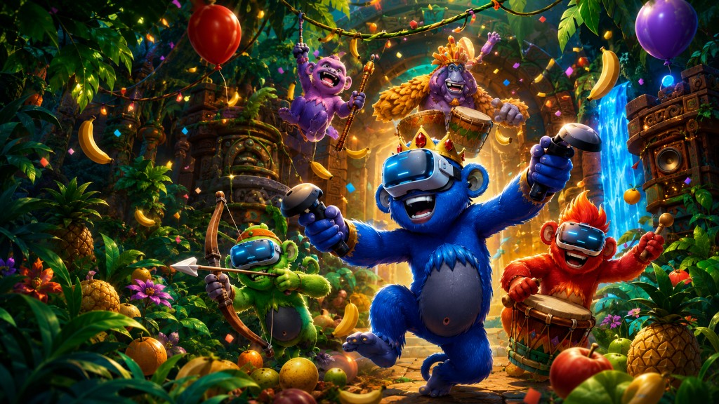 Scimmie con visori VR nella giungla — Monkey Madness