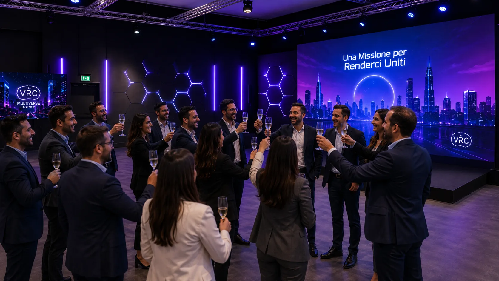 Brindisi di team building VRC sotto Una Missione per Renderci Uniti